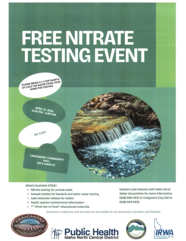 Craigmont to hold free nitrate testing event. Craigmont to hold free nitrate testing event.