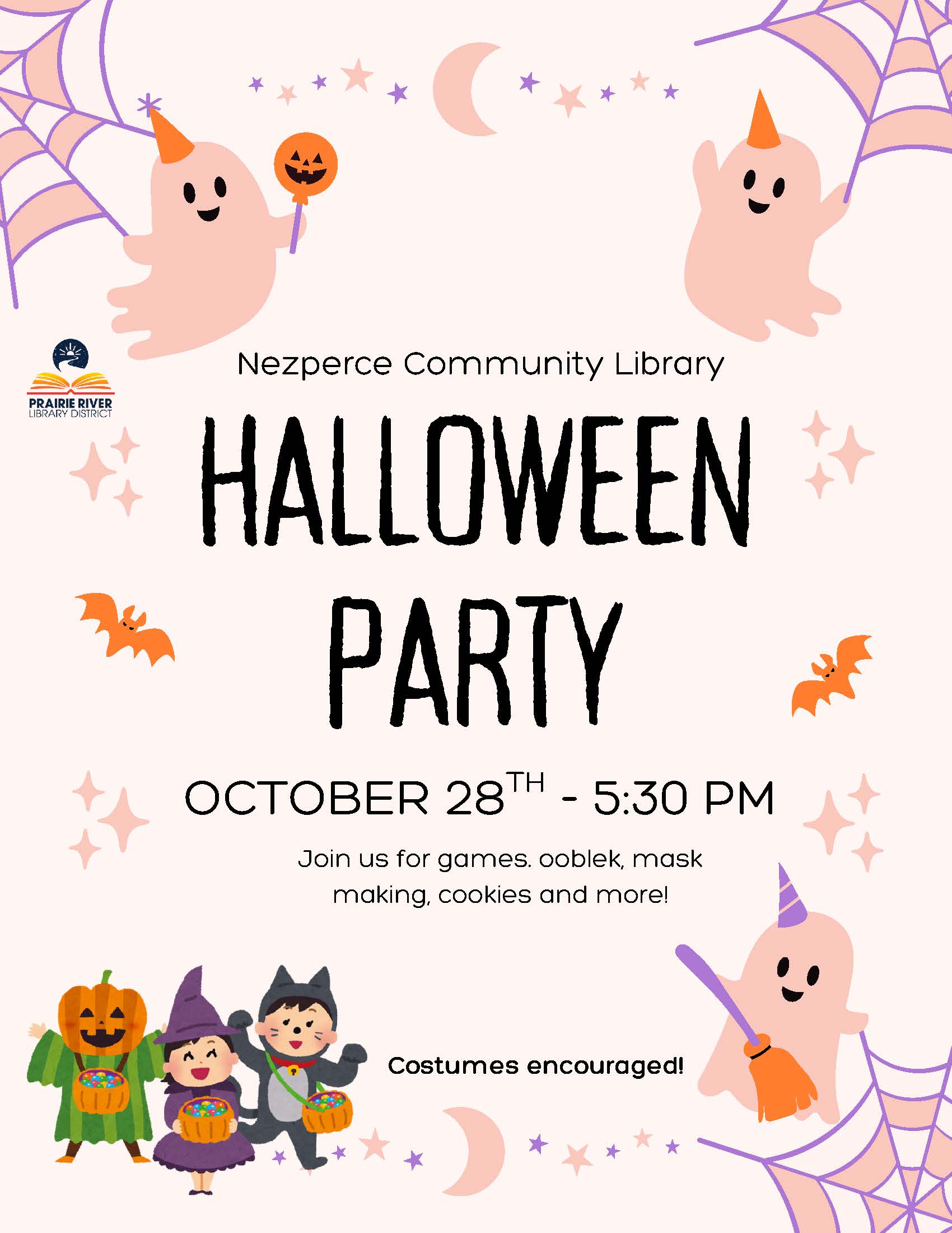 Library to hold Halloween party on Wednesday, Oct. 28.