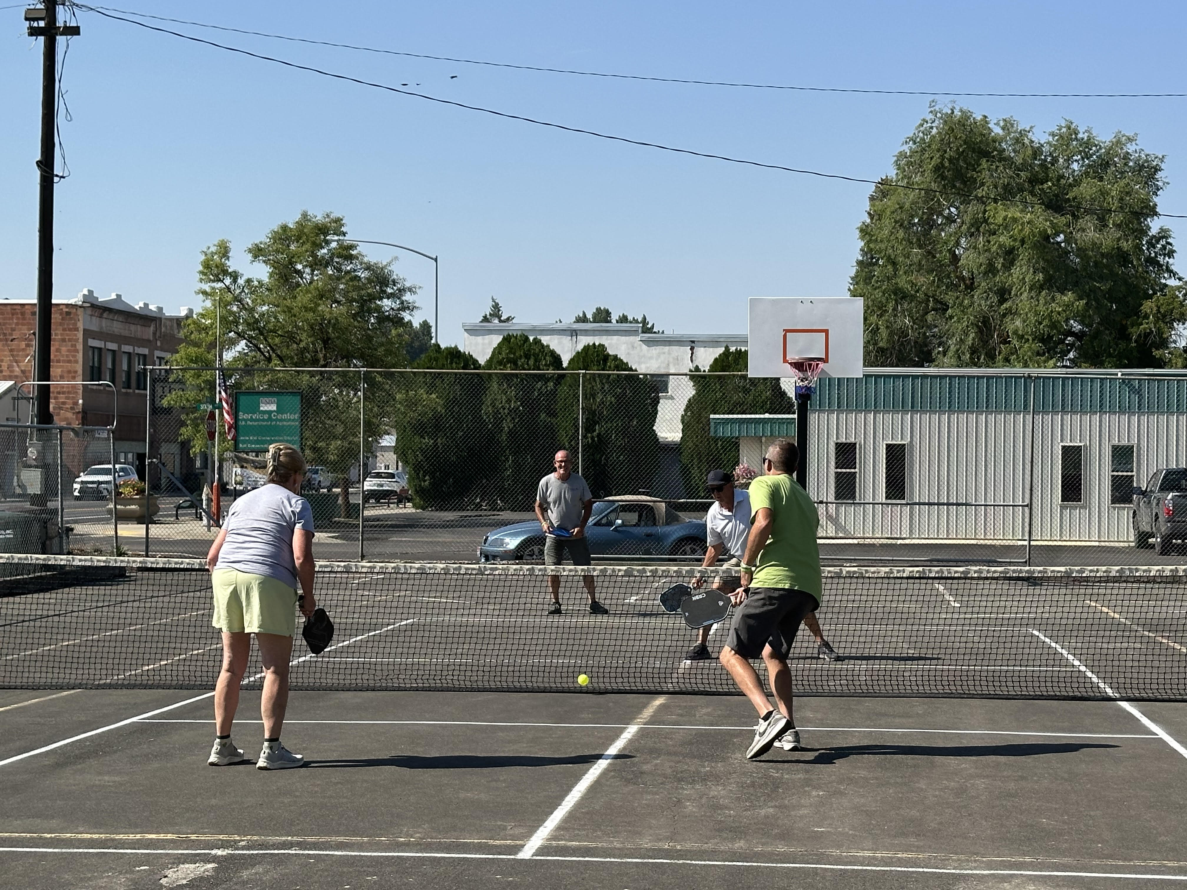 Pickleball is the new sport taking over the Nezperce tennis courts. 